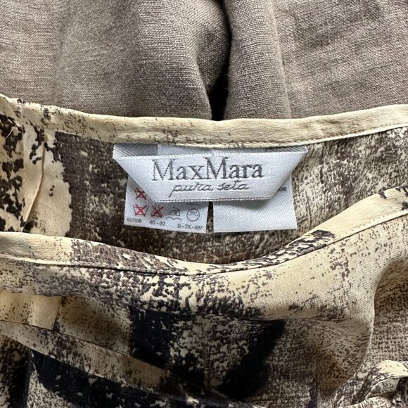 Max Mara Silk Tie Waist Wrap Printed Midi Skirt Womens Size 6 A-line Old Money - Picture 8 of 10
